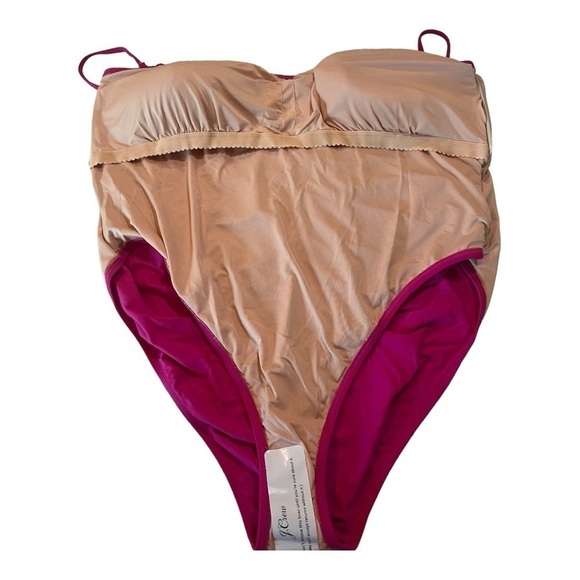 J. CREW Ruched Sweetheart One Piece Swimsuit Radiant Fuchsia Pink 24 /3X NEW - Picture 8 of 16